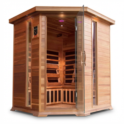 4-Person Cedar Corner Infrared Sauna