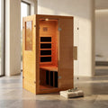 Infrared Sauna Home Sauna, Indoor Far Infrared Saunas for Home, 1 Person Canadian Hemlock Wooden Spa Room, 950W, Customized