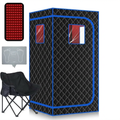 1-Person Home Infrared Sauna Tent with 660Nm Red Light Therapy, Heating Foot Pad & Reinforced Chair
