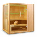 Canadian Hemlock Indoor Wet/Dry 4-Person Electric Sauna with LED Lights and 4.5Kw ETL Certified Heater