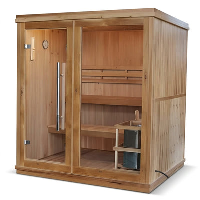 Charleston 4-Person Indoor Traditional Sauna Double Bench
