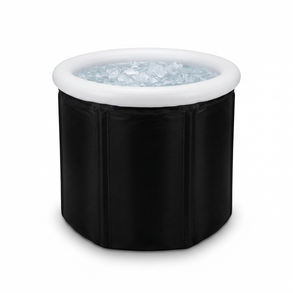 Large Ice Bath Tub Outdoor with Portable Bathtub Athletes Cold Water Therapy Tub Folding Bath Bucket PVC Spa Bathtub — Studio Shot