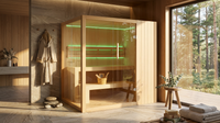 Canadian Hemlock Indoor Wet/Dry 4-Person Electric Sauna with LED Lights and 4.5Kw ETL Certified Heater — Lifestyle