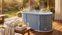Portable Foldable Bath Tub for Adults No Installation Needed Large Separate Hot SPA Soaking Ice Bathtub Gray — Lifestyle