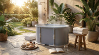 Portable Foldable Bath Tub for Adults No Installation Needed Large Separate Hot SPA Soaking Ice Bathtub Gray — Lifestyle